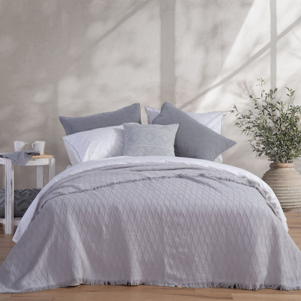 Κουβέρτα Υπέρδιπλη Βαμβακερή Nef-Nef Homeware Serenity Outlast Grey 230x240 Nef-Nef Homeware κουβερτόριο υπέρδιπλο 230x240 nef nef serenity outlast grey