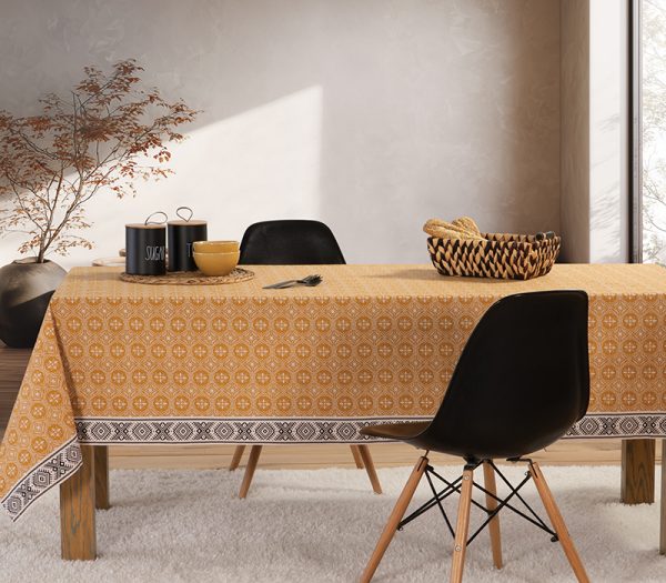 Τραπεζομάντηλο Βαμβακερό Αλέκιαστο Nef-Nef Homeware Jeneria Mustard 140x180