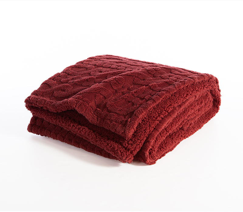 Κουβέρτα Καναπέ – Διακοσμητικό Ριχτάρι με Γούνα Sherpa Nef-Nef Homeware Germain Bordo 130×180