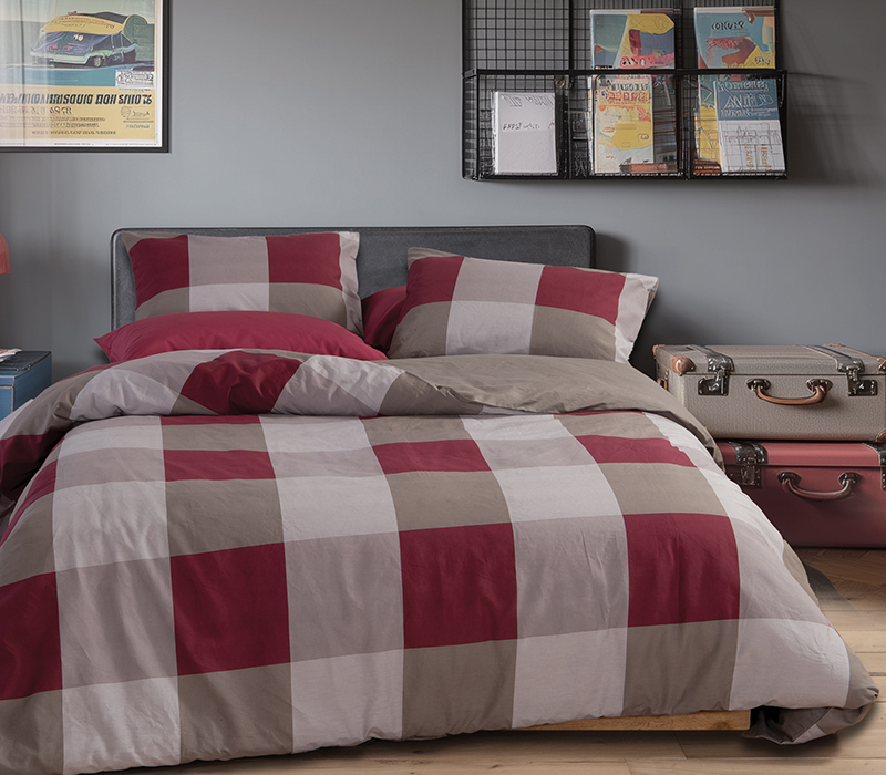 Σετ Σεντόνια Υπέρδιπλα Nef-Nef Homeware Casual Check Bordo 240x270