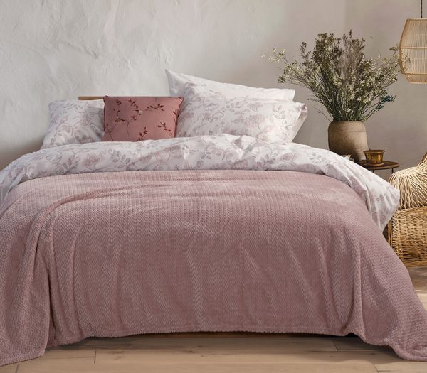 Κουβέρτα Υπέρδιπλη Fleece Nef-Nef Homeware Worth Mauve 220×240