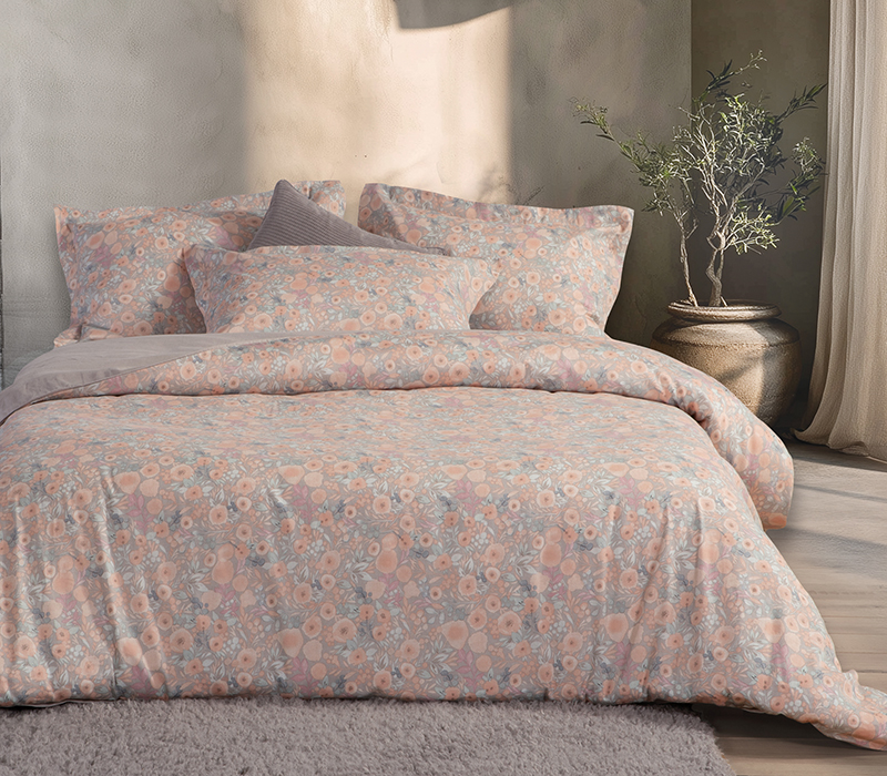 Σετ Παπλωματοθήκη Υπέρδιπλη Βαμβακοσατέν Nef-Nef Homeware Premium Alystran Grey 240x230