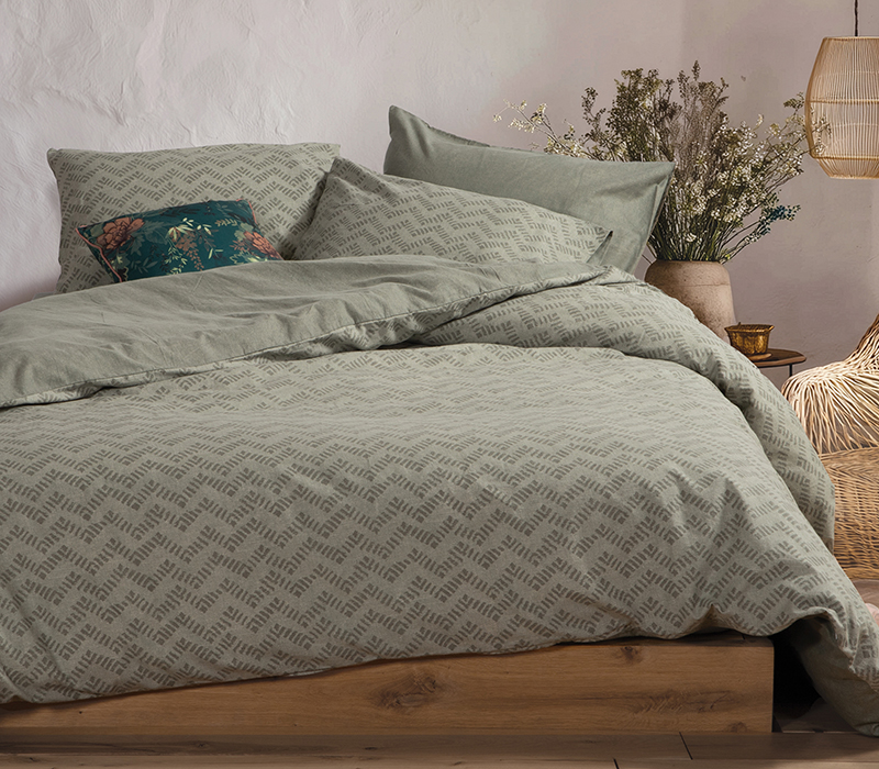 Σετ Σεντόνια Μονά Φανελένια Nef-Nef Homeware Otrando Green 160x260