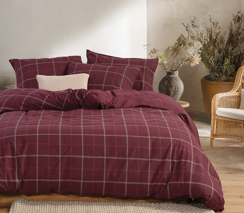 Σετ Σεντόνια Μονά Φανελένια Nef-Nef Homeware Naiberg Bordo 160×260