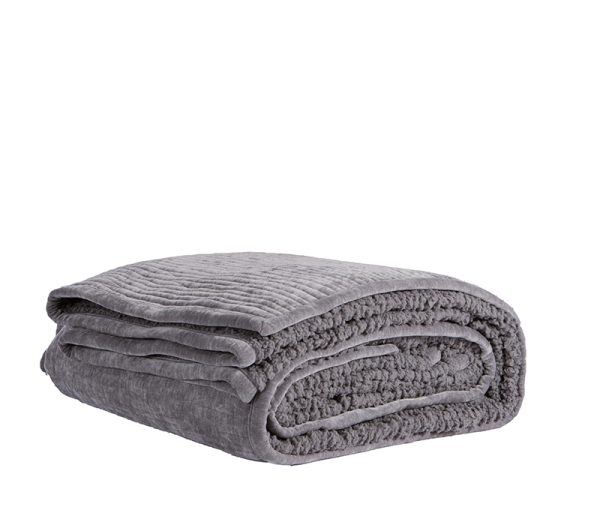 Κουβερλί Υπέρδιπλο Βελούδινο Chenille Nef-Nef Homeware Elements Brave Grey 230x240