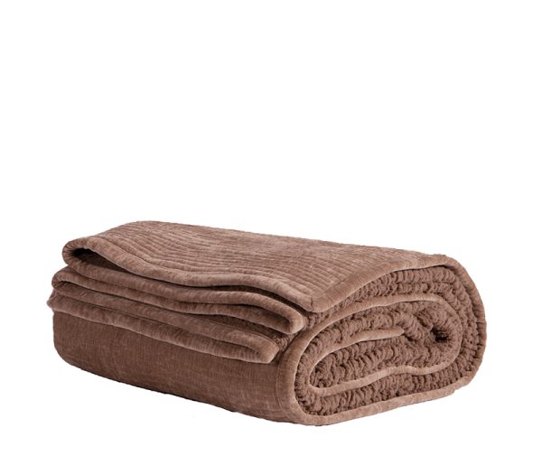 Κουβερλί Υπέρδιπλο Βελούδινο Chenille Nef-Nef Homeware Elements Brave Mocca 230x240