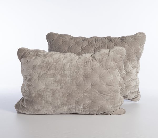 Σετ Μαξιλαροθήκες Καπιτονέ Βελούδινες 2τμχ Nef-Nef Homeware Premium Priver Grey 52x72