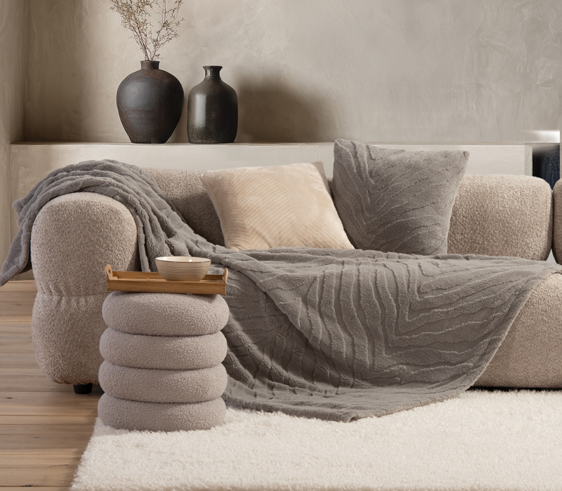 Κουβέρτα Καναπέ – Διακοσμητικό Ριχτάρι Fleece Nef-Nef Homeware Berien Grey 130×180