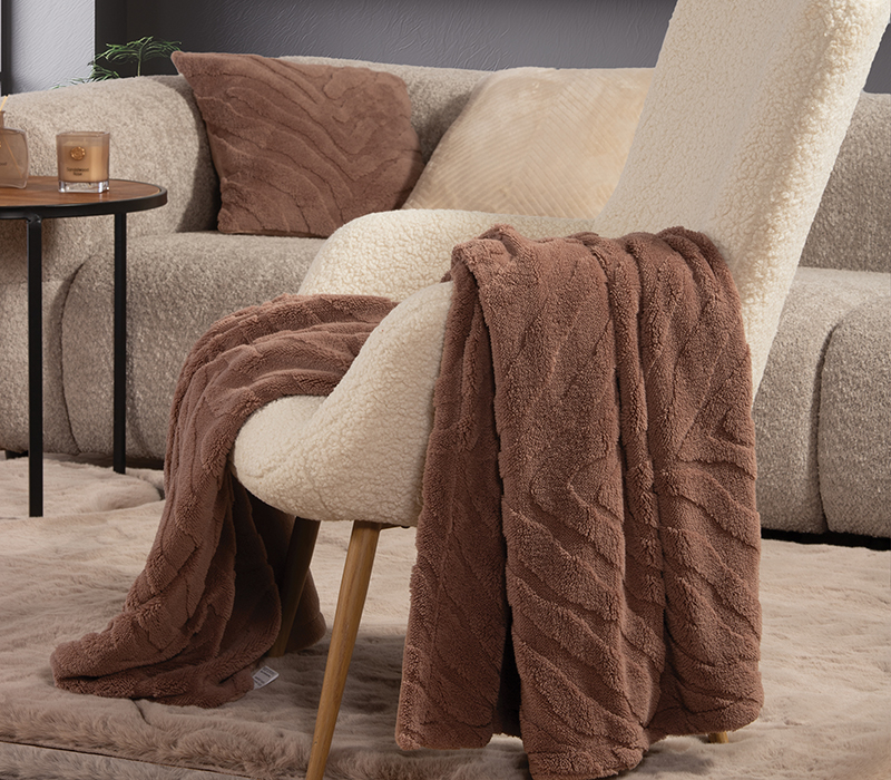 Κουβέρτα Καναπέ – Διακοσμητικό Ριχτάρι Fleece Nef-Nef Homeware Berien Brown 130×180