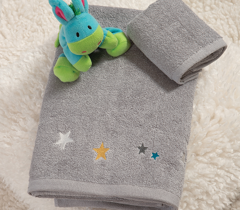 Σετ Παιδικές Πετσέτες 2τμχ Nef-Nef Homeware Stars Above Grey