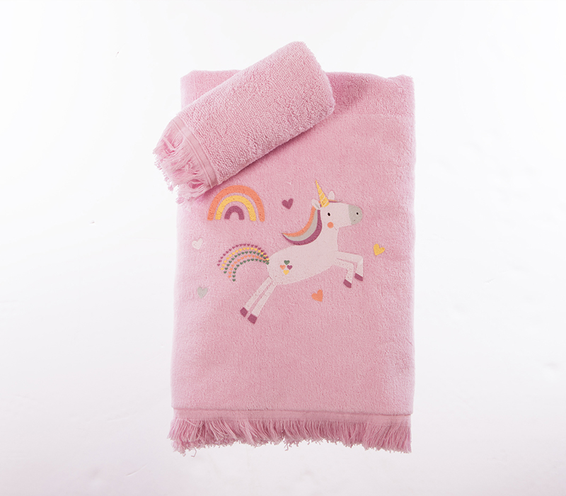 Σετ Παιδικές Πετσέτες 2τμχ Nef-Nef Homeware Unicorns Style Pink