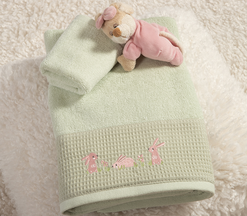 Σετ Βρεφικές Πετσέτες 2τμχ Nef-Nef Homeware Country Bunny Mint