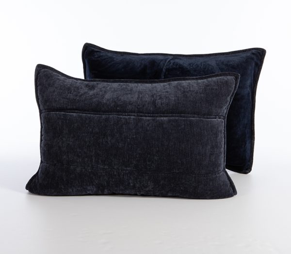 Σετ Μαξιλαροθήκες Καπιτονέ Chenille 2τμχ Nef-Nef Homeware Premium Vania Blue/Black 52x72