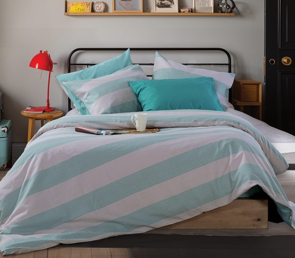 Σετ Παπλωματοθήκη Μονή Nef-Nef Homeware Casual Stripe Petrol 170x240