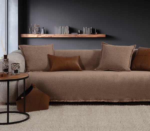 Ριχτάρι Πολυθρόνας Ακρυλικό Nef-Nef Homeware Brooklyn 25 Mocca 170×180