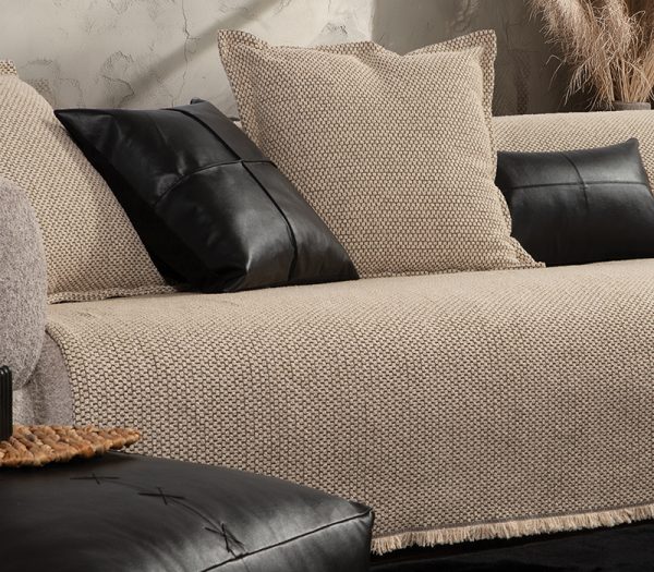 Ριχτάρι Πολυθρόνας Ακρυλικό Nef-Nef Homeware Brooklyn 25 Ecru 170×180