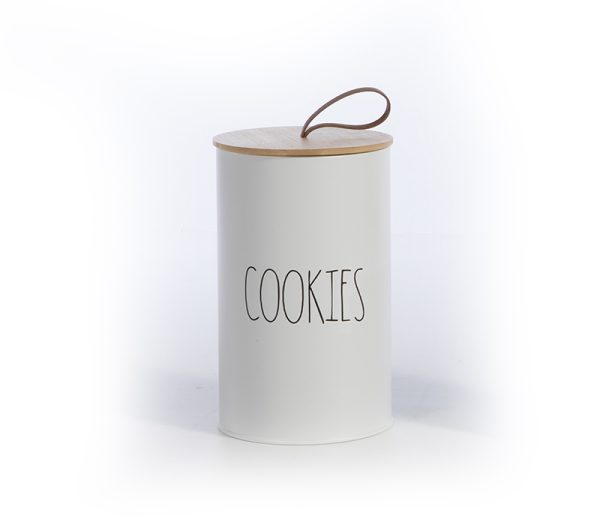 Δοχείο για Μπισκότα Μεταλλικό Nef-Nef Homeware Cookies White 12x12x20