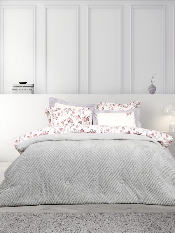 Κουβερτοπάπλωμα Μονό Nima Home Velva Light Gray 160x220