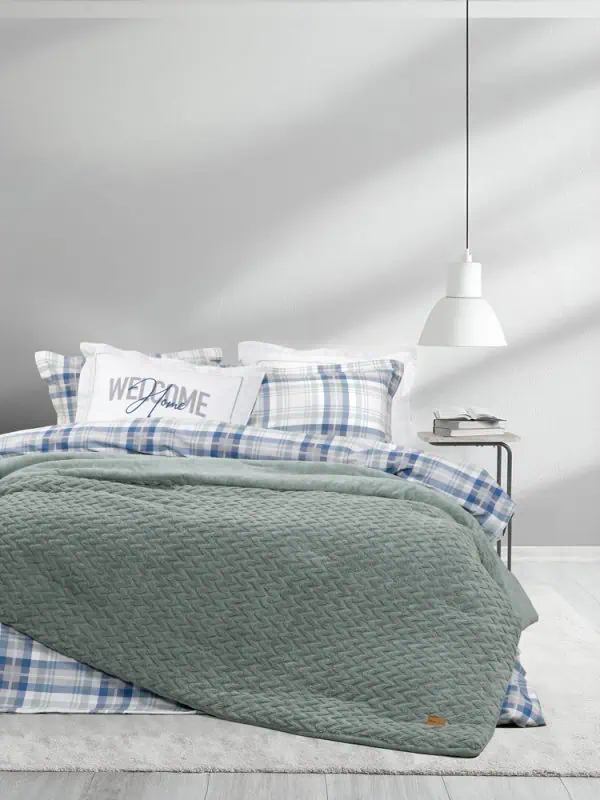 Κουβερτοπάπλωμα King Size Nima Home Muffle Smoky Green 240x260