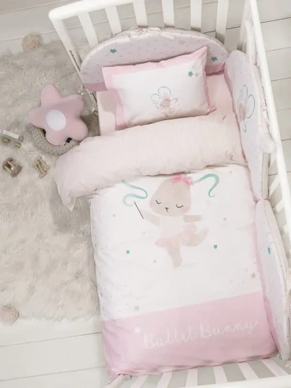 Nima Home Σετ Βρεφικά Σεντόνια Κούνιας 120x170 - Ballet Bunny