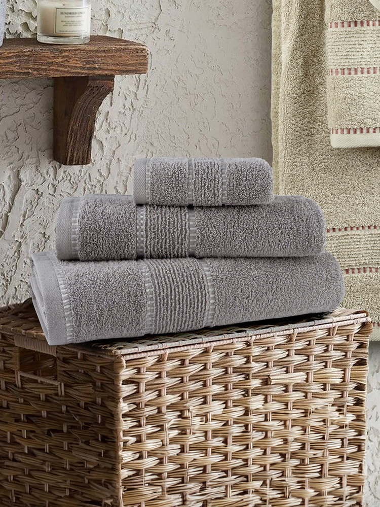 Σετ Πετσέτες Μπάνιου 450gr/m2 Nima Home Pivot Gray 30x50 + 50x90 + 70x140