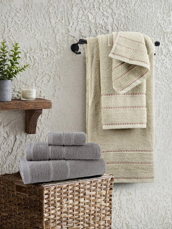 Σετ Πετσέτες Μπάνιου 450gr/m2 Nima Home Pivot Beige 30x50 + 50x90 + 70x140 - Image 2