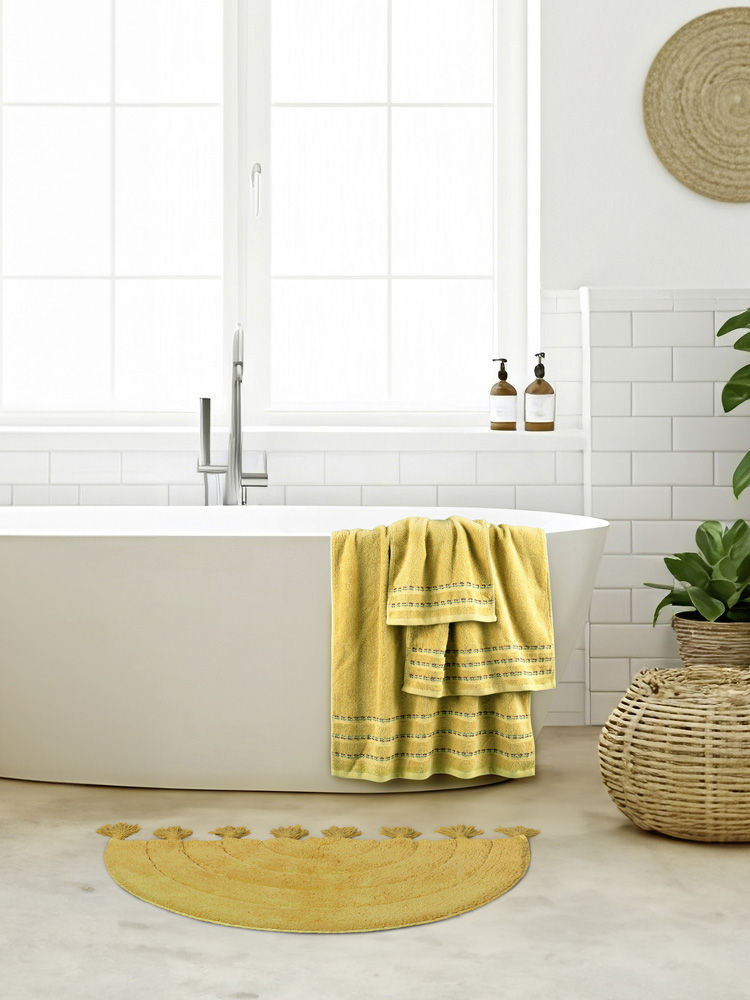 Σετ Πετσέτες Μπάνιου 450gr/m2 Nima Home Retour Mustard 30x50 + 50x90 + 70x140