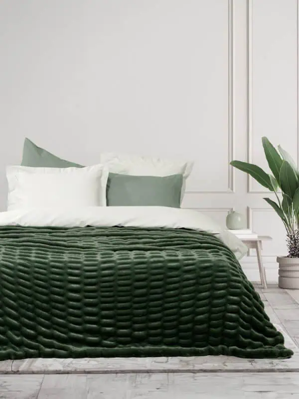 Nima Home Κουβέρτα Υπέρδιπλη Γούνινη 220x240 - Mossy Dark Green