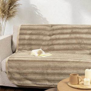 γούνινο ριχτάρι διθέσιου καναπέ 180x250 nima lunetta beige