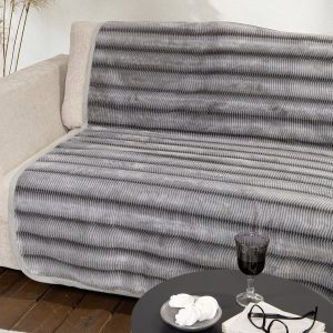 γούνινο ριχτάρι πολυθρόνας 180x180 nima lunetta grey