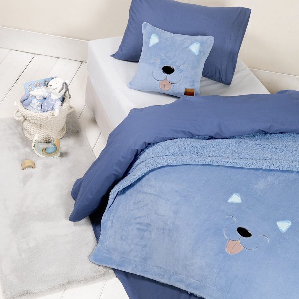 κουβέρτα fleece μονή 160x220 με γουνάκι nima tony