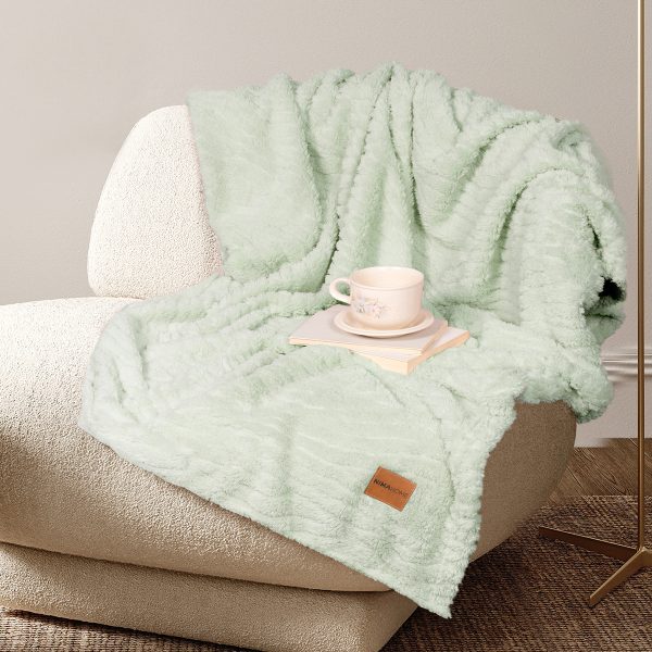κουβέρτα καναπέ fleece 130x170 nima serenus mint