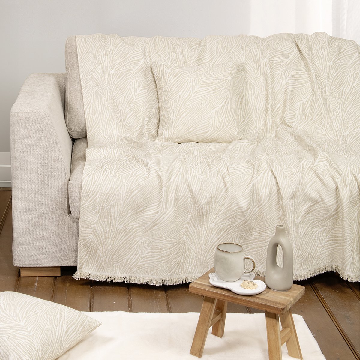 Ριχτάρι Διθέσιου Καναπέ Nima Home Moca Ivory 180x240 Nima Home ριχτάρι τετραθέσιου καναπέ 180x350 nima moca ivory