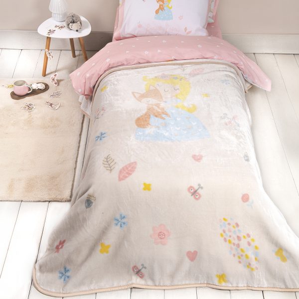 κουβέρτα βελουτέ μονή 160x220 nima kids forest fairy