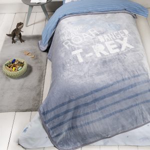 κουβέρτα βελουτέ μονή 160x220 nima kids roar