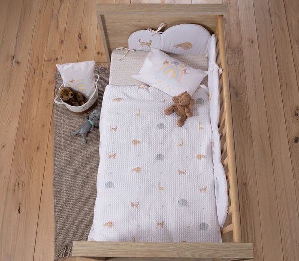 Βρεφικη Κουβερτα Πικε Κουνιασ Jungle In Motion 110X150 Nef-Nef Homeware - Ecru