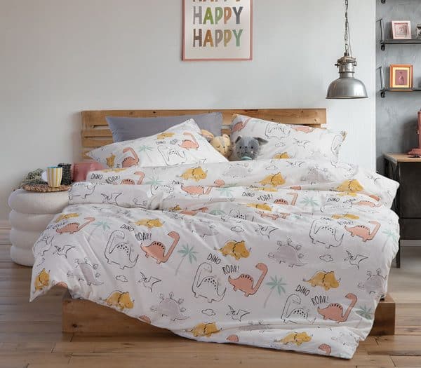 Παιδικα Σετ Σεντονια Μονα Dinosaur Art 170X260 Nef-Nef Homeware - Ecru
