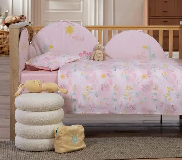 Βρεφικα Σετ Σεντονια Κουνιασ Spring Happiness Nef-Nef Homeware - Pink