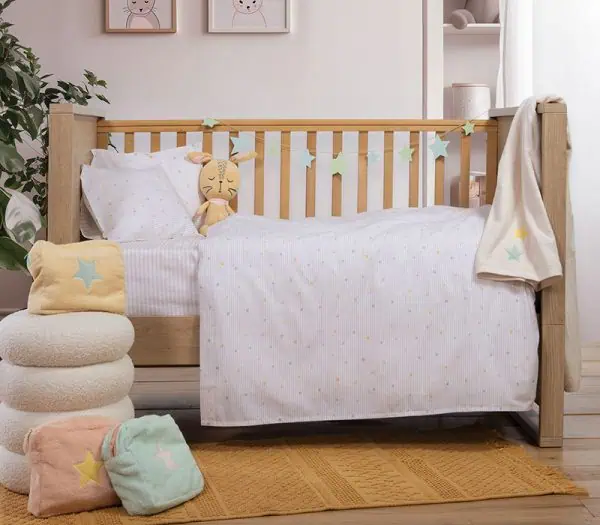 Βρεφικα Σετ Σεντονια Κουνιασ Happy Nef-Nef Homeware - Off White