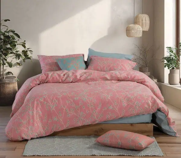 Σετ Σεντονια Βαμβακερα Υπερδιπλα Floriva 240Χ270 Nef-Nef Homeware - Coral