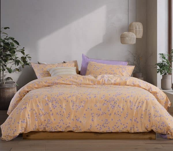 Σετ Σεντόνια King Size με Λάστιχο Nef-Nef Homeware Floriva Yellow 180x200+35 Nef-Nef Homeware Σετ Σεντονια Βαμβακερα King Size Floriva Με Λαστιχο Nef-Nef Homeware - Yellow