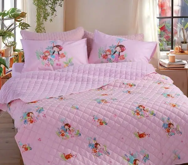 Παιδικο Κουβερλι Μονο Welcome To India 180X240 Nef-Nef Homeware - Pink