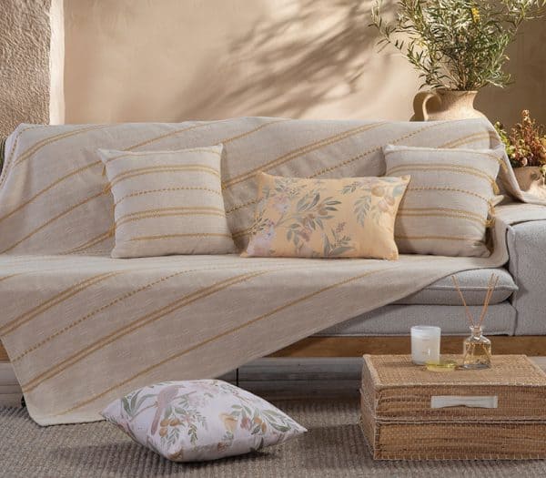 Ριχτάρι Διθέσιου Καναπέ Nef-Nef Homeware Bleeze Natural/Yellow 180×250 Nef-Nef Homeware Ριχταρι Διθεσιου Καναπε Bleeze 180Χ250 Nef-Nef Homeware - Natural/Yellow