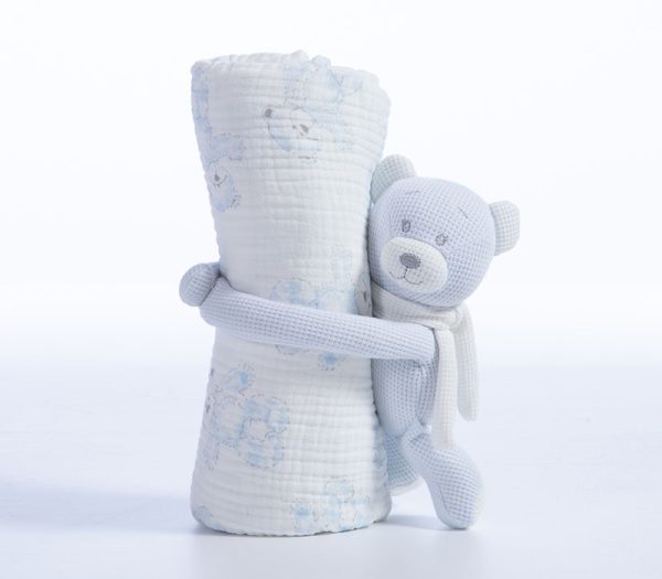 Κουβερτακι Με Αρκουδακι Teddy 75X100 Nef-Nef Homeware - L.blue