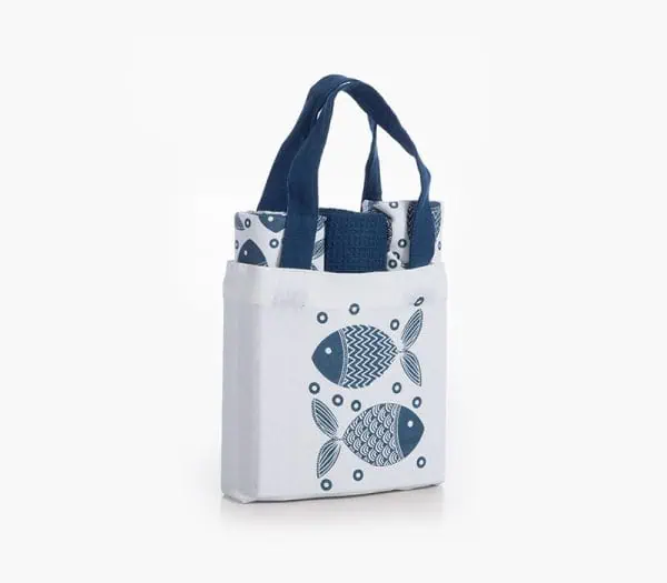Τσαντακι Με Ποτηροπανο Σετ 3 Τμχ Spars Blue Nef-Nef Homeware - White/Blue