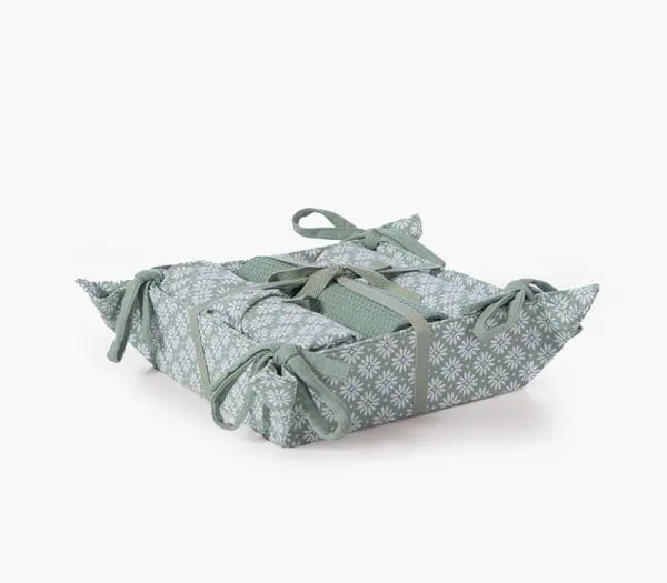 Ψωμιερα Με Ποτηροπανο Σετ 3Τμχ Romance Nef-Nef Homeware - White/Aqua