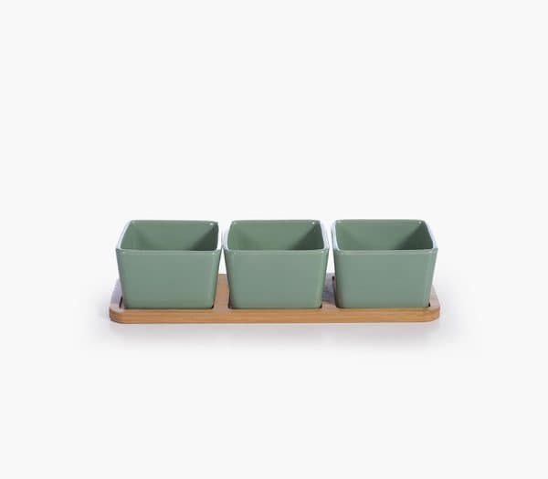 Μπωλ Σετ 3 Τμχ Με Δισκο Sage Nef-Nef Homeware - Green