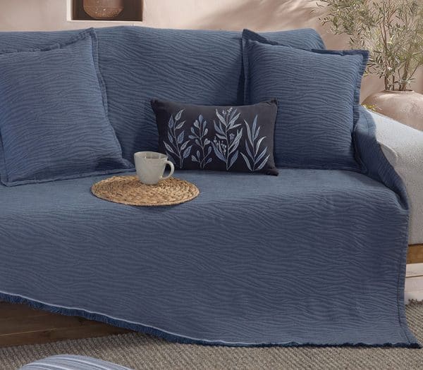Ριχταρι Τριθεσιου Καναπε Zebra 170X300 Nef-Nef Homeware - Denim