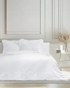 Σετ Κουβερλί 240X260 - Calla White - Γίγας (1 X 240X260 + 2 Μαξιλαροθήκες Oxford 52X72+8)