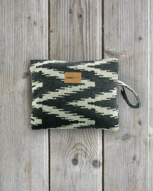 Nεσεσέρ Θαλάσσης Βελουτέ Nima Home Chevron 23×32 Nima Home Nεσεσέρ Θαλάσσης 23X32 - Chevron - Τσάντα 23X32